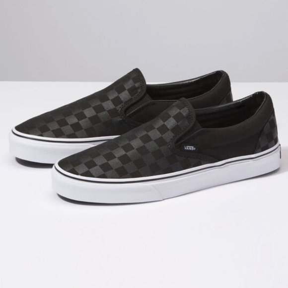 Vans Other - VANS CHECKERBOARD SLIP-ON BLACK & BLACK SHOES
